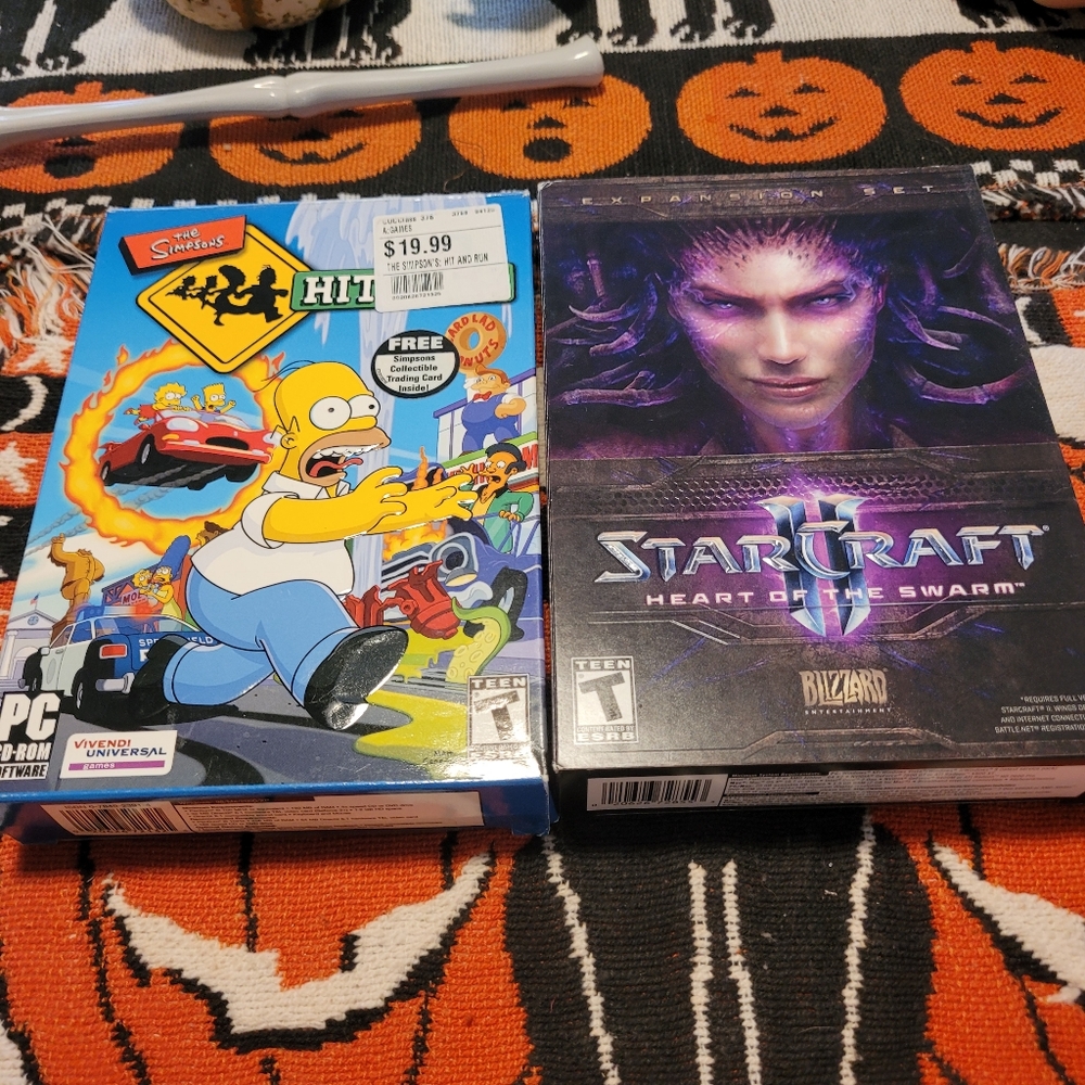 The Simpsons Hit and Run, and Starcraft 2 Heart of the Swarm Expansion for PC